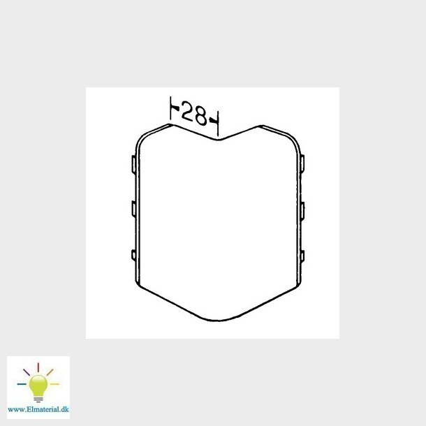 Hjrne udvendig SL 20051 M 5552 perlehvid