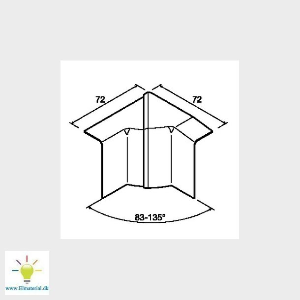 Indvendigt hjrne SL 55mm 9010