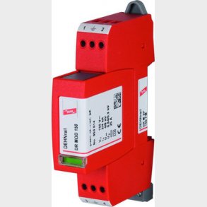 2-polet oversp�ndingsafleder best�ende af en basisdel og et stikbart beskyttelsesmodul DEHNrail M 2P