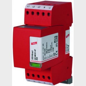 4-polet oversp�ndingsafleder best�ende af en basisdel og et stikbart beskyttelsesmodul DEHNrail M 4P