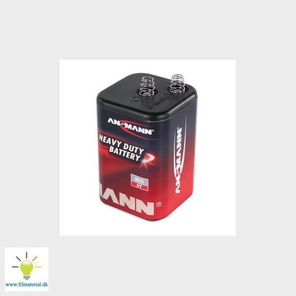 Batteri 4R25 6V brunsten med fjeder