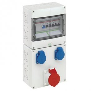 Stikkontaktkombination LM Special MCB C32A og dansk stikkontakt