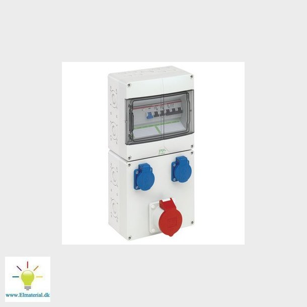 Stikkontaktkombination LM Special MCB C32A og dansk stikkontakt