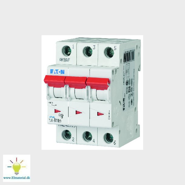 Automatsikring 10A 3P C 3M 6Ka