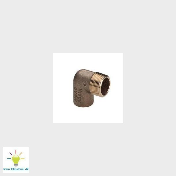 Viega overgangsvinkel 90&deg; muffe/nippel 15 mm x 12" rdgods