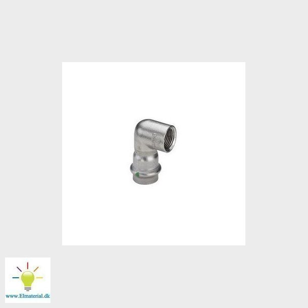 Sanpress Inox overgangsvinkel 90&deg; muffe/muffe 22 mm x 34" rustfrit stl