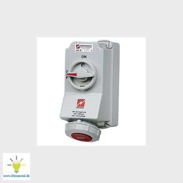 CEE stikkontakt 4 polet 32A 400-440V IP67 5792A