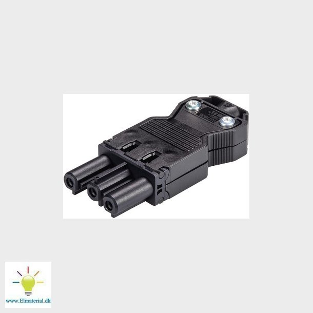 GST18I3 Stik skrue 250V/20A hun 0,75-2,5mm2 =6,5-10,5mm sort, 92.731.3053.1