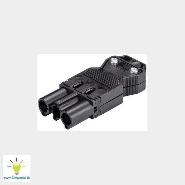 GST18I3 Stik skrue 250V/20A han 0,75-2,5mm2 =6,5-10,5mm sort, 92.732.3053.1