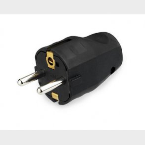 Schuko stikprop, sort