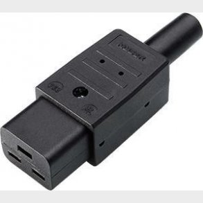 Apparatstik hun C19 16A/250V sort