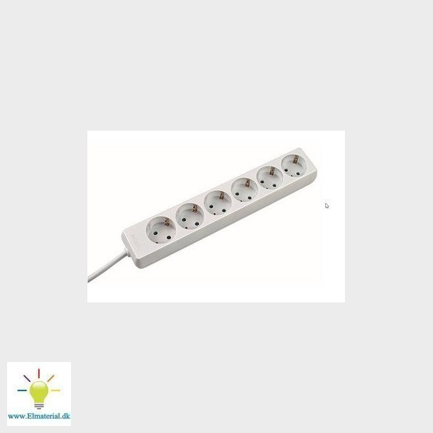 SELLY 6-stikdse CEE7/3, 1,5 m kabel og Schukostik