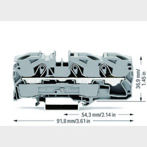 3-leder gennem terminalblok, 16 mm2