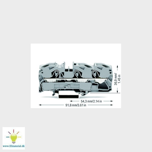 3-leder gennem terminalblok, 16 mm2