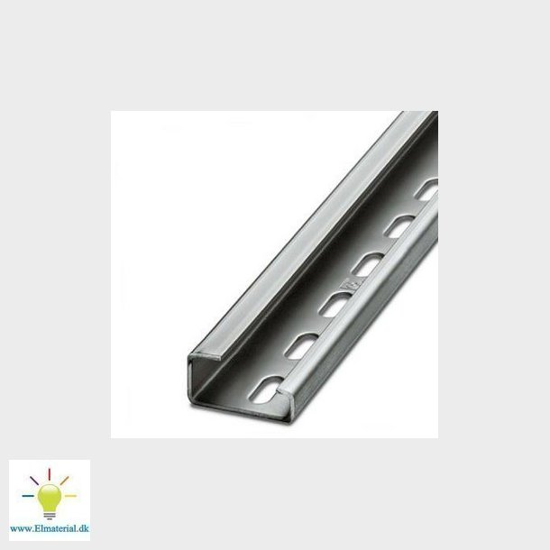 DIN-skinne G profil NS32/15 med huller 6,2*15 mm forzinket L=2m