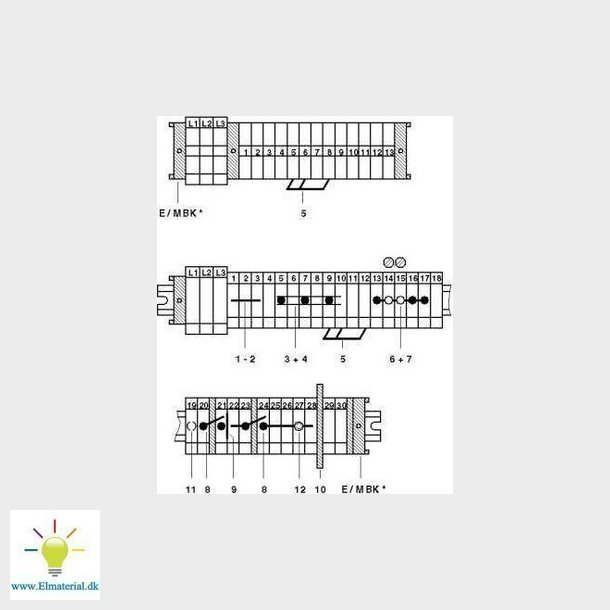 Minigennemgangsklemme MBK  5/E
