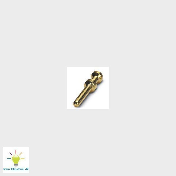 Drejet 2,5 crimpkontakt, stift-enkeltkontakt, ledertvrsnit 0,5 mm2, forgyldt