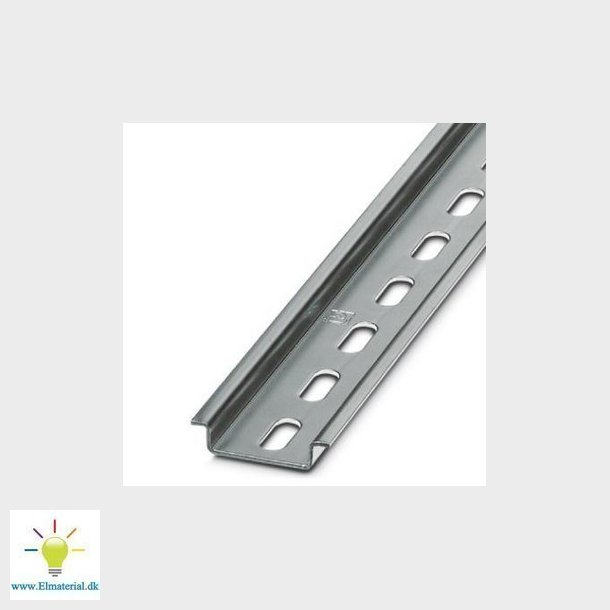 DIN-skinne NS35/7,5 med huller 6,2*15 mm forzinket L=2m