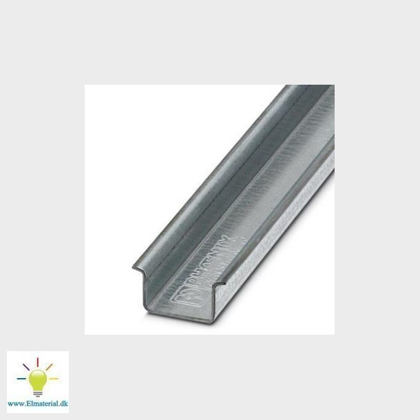 DIN-skinne NS35/15 uden huller forzinket L=2m