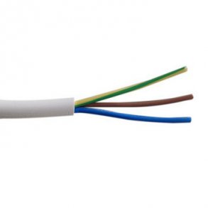 Funktionell plastkabelsladd 3G0.75 vit trumma