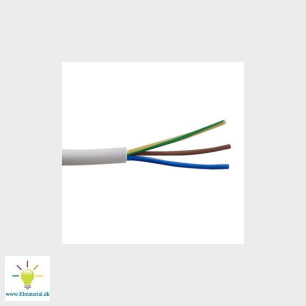 Funktionssikker plastkappeledning 3G1,5 hvid tromle