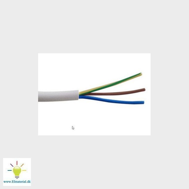 Plastkappeledning halogenfri 3G1 hvid R100