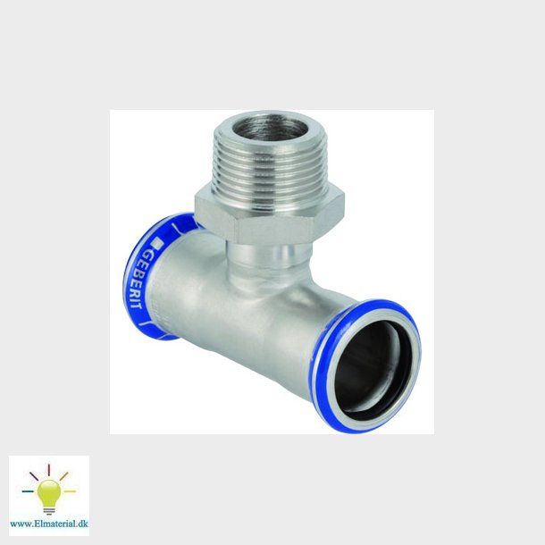Geberit Mapress Rustfrit T-stykke med udvendigt gevind: d=22mm, R=3/4", d1=22mm