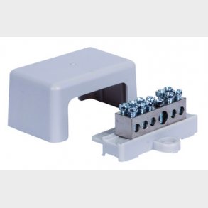 Potentialutjämningsskena med bas och lock 1x 6-25mm2 / 5x1,5- 6 mm2