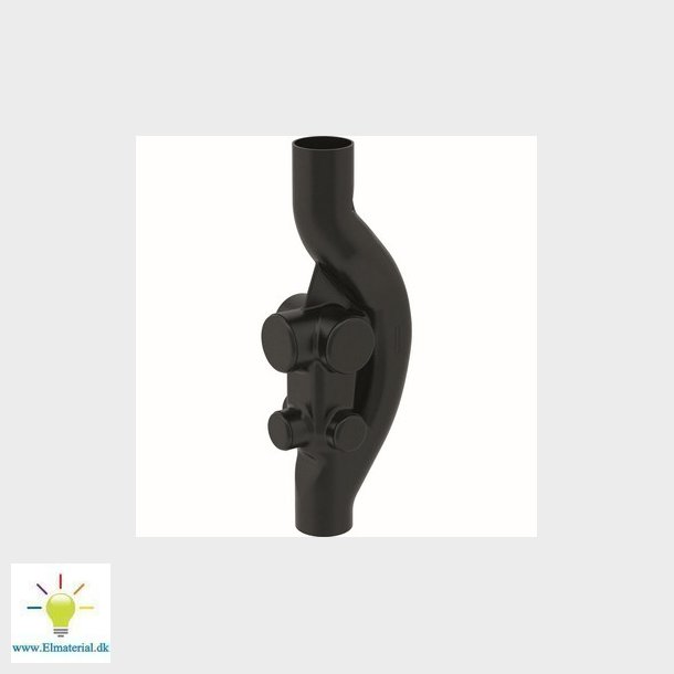 Geberit PEH Sovent blandeblok 110/75mm, 6tilsl.steder, Sort, PEH