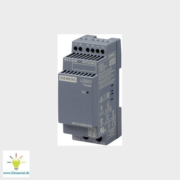LOGO!POWER 24 V / 1.3 A stabiliseret strmforsyning