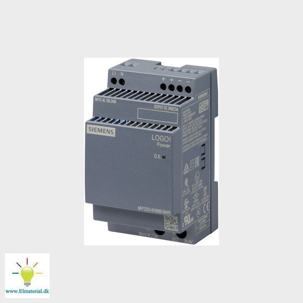 LOGO!POWER 24 V / 2.5 A stabiliseret strmforsyning