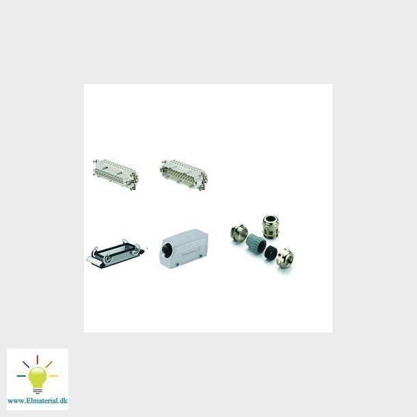 Komplet HE24 stik metal for chassismontage, 1802380000