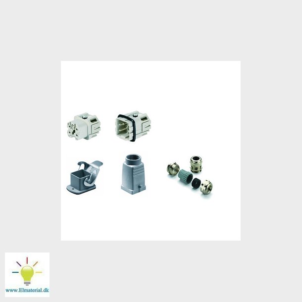 Komplet HA04 stik metal for chassismontage, 1802440000