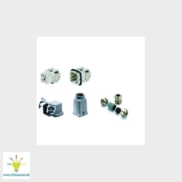 Komplet HA04 stik metal for chassismontage, 1802700000