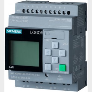 LOGO!12/24RCE,logisk modul, display - PS/I/O: 12/24V DC/rel, 8 DI (4AI)/4 DQ