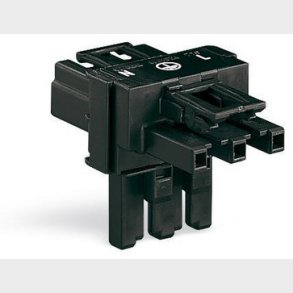 T-Stykke. 1 Han & 2 Hun, 3P Sort 2 l�se