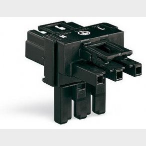 T-Stykke. 1 han & 2 hun, 3P Sort 3 l�se