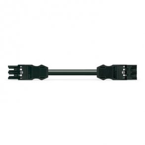 Mellemkabel 2M PVC Eca hun/han 3-polet, sort