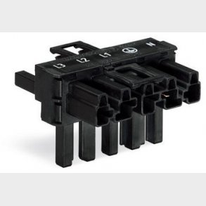 T-Stykke. 1 Han & 2 Hun, 5P sort 2 l�se