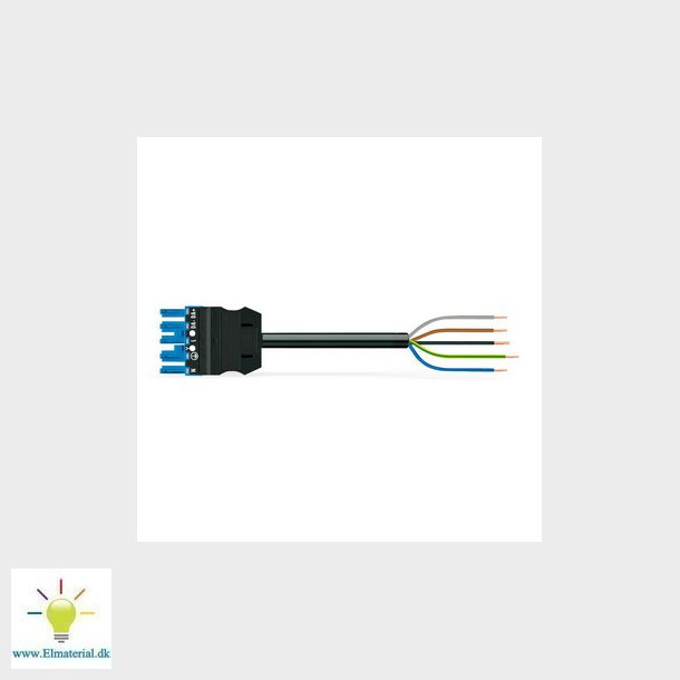 Tilslutningskabel 2M PVC Eca Hunstik/fri ende, bl