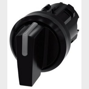 Belyst drejeafbryder, 22 mm, rund, plastik, sort, drejeafbryder kort, 3 afbryder positioner I>O<II, 