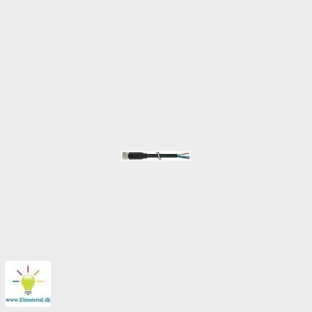 Fler-/sensorkabel M8 hun lige 4-polet med kabel 4x0,25mm2 sort PVC UL,CSA 5 meter
