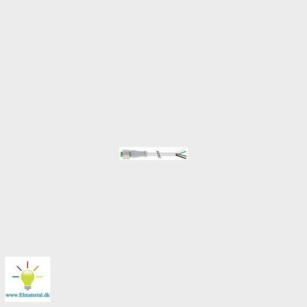 F&B fler-/sensorkabel M12 hun lige rustfri V4A 4-polet A-kodet med kabel 4x0,34mm2 gr PVC UL,CSA 5