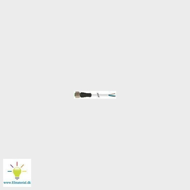 Fler-/sensorkabel M12 hun lige 4-polet A-kodet med kabel 4x0,34mm2 gr PVC UL,CSA 10 meter