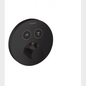 hansgrohe ShowerSelect S Termostatarmatur til indbygning med afsp�rring til 2 udtag, mat sort