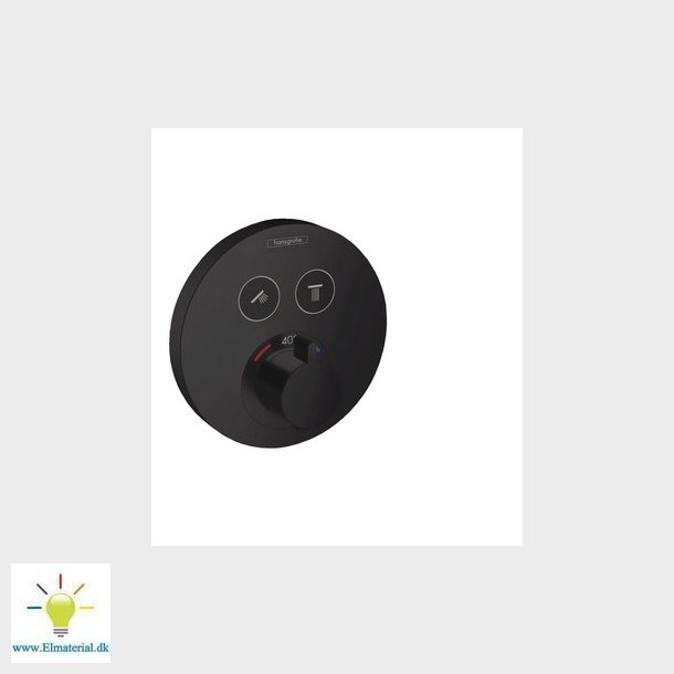 hansgrohe ShowerSelect S Termostatarmatur til indbygning med afsprring til 2 udtag, mat sort