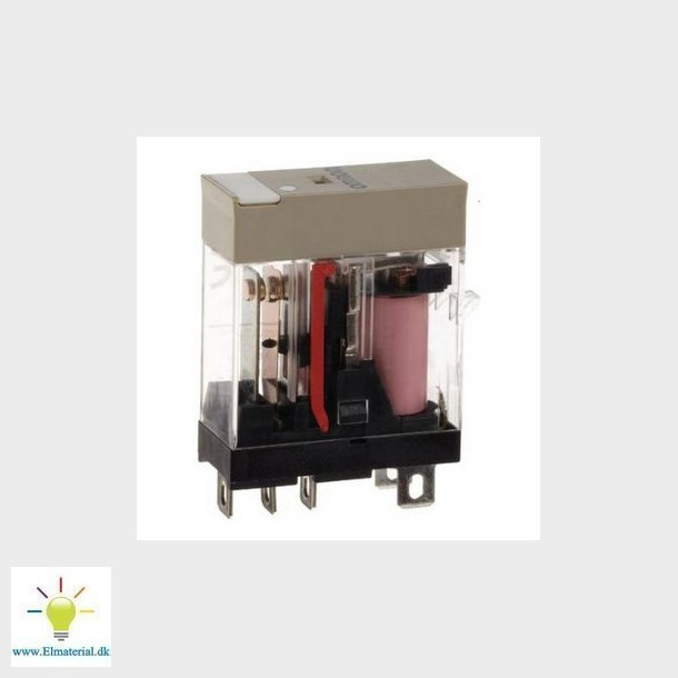 Rel, plug-in, 5-pin, SPDT, 10A, mech &amp; LED-indikatorer, label facilitet G2R-1-SN 24AC(S)