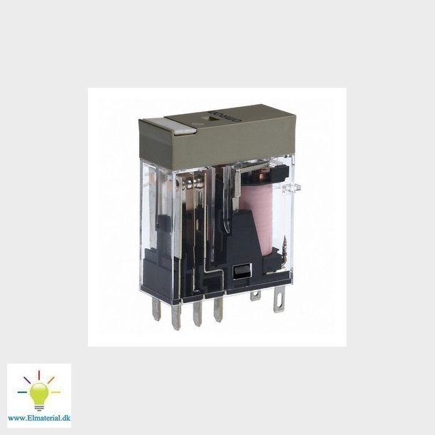 Rel, plug-in, 8-polet, DPDT, 5A, mech &amp; LED-indikatorer, label facilitet, 24 VAC G2R-2-SN 24AC(S)