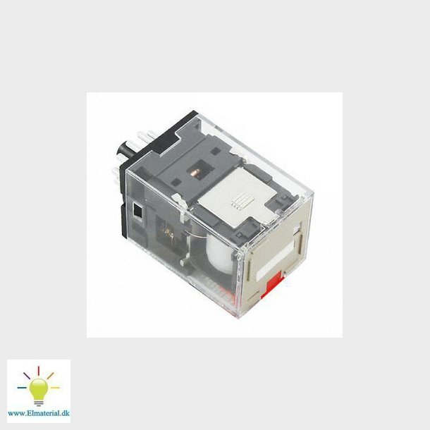 Rel, plug-in, 11-pin, 3PDT, 10A, mech &amp; LED-indikator, testknap MKS3PIN-5AC230 BY OMZ