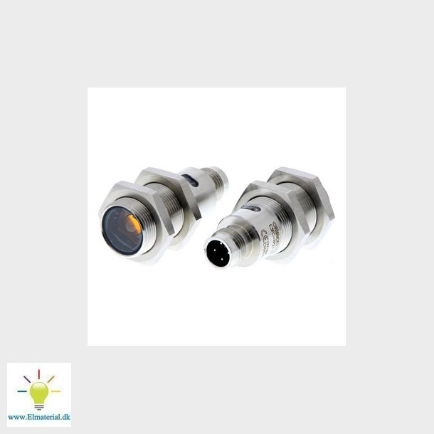 Fotoaftaster, M18 aksial, SUS krop, rd LED, gennemgende bjlke, 20m, PNP, L-ON/D-ON vlges, M12 st